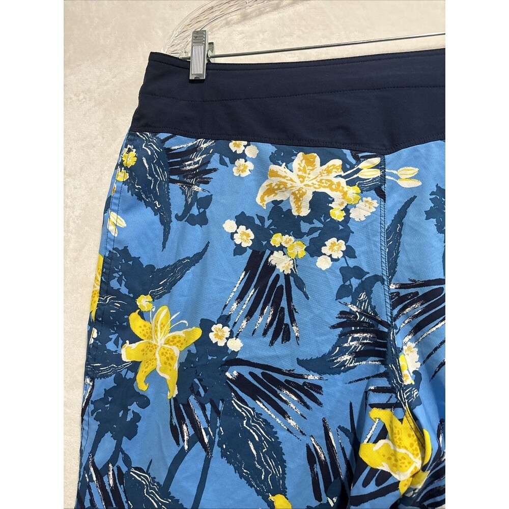 Patagonia Men's 36 Blue Yellow Stretch Planing Board Shorts Tropical Floral Swim - Picture 8 of 15